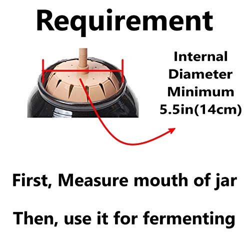 NURUMI - Premium Press Plate - Principle of Fermentation Weight Useful for a large amout of Pickles, Fermentation and Mature Foods in Crock Jar Container Mouth(over 14cm, 5.5in) (Round Apricot)