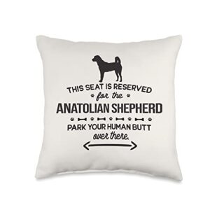 anatolian shepherd the funny gifts funny anatolian shepherd this seat reserved park there mom throw pillow, 16x16, multicolor