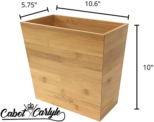 Bamboo Waste Basket Set of 2 | Waste Baskets for Bathroom | Waste Basket for Office | Great Office Trash Cans for Near Desk | Bathroom Trash Can | Bedroom Trash Can | Trash Can Small Wastebasket Bamboo Decor (2, 10,6" x 5.75" x 10")