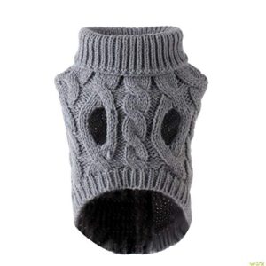 GPPZM Warm Dog Cats Sweater Clothing Winter Turtleneck Knitted Pet Cats Puppy Clothes Costume for Small Dogs Cats Chihuahua Outfit Vest (Size : L Code)