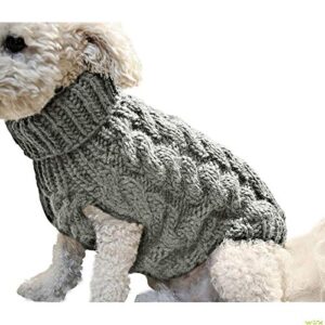 GPPZM Warm Dog Cats Sweater Clothing Winter Turtleneck Knitted Pet Cats Puppy Clothes Costume for Small Dogs Cats Chihuahua Outfit Vest (Size : L Code)