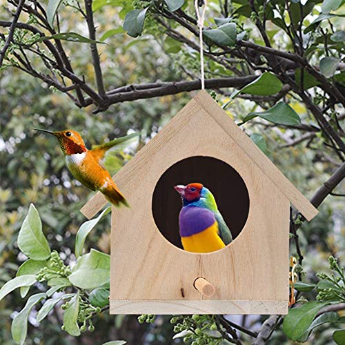 Hamiledyi Parakeet Nest Box Bird Nesting House Parrot Wood Breeding Bird Stand Perch Aviary Cage Box for Lovebirds Cockatiel Budgie Finch Conure Parrotlets Hummingbird