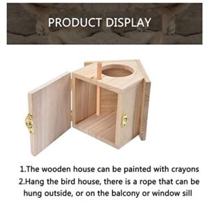 Hamiledyi Parakeet Nest Box Bird Nesting House Parrot Wood Breeding Bird Stand Perch Aviary Cage Box for Lovebirds Cockatiel Budgie Finch Conure Parrotlets Hummingbird