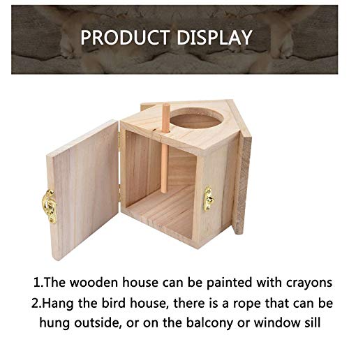 Hamiledyi Parakeet Nest Box Bird Nesting House Parrot Wood Breeding Bird Stand Perch Aviary Cage Box for Lovebirds Cockatiel Budgie Finch Conure Parrotlets Hummingbird