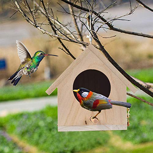 Hamiledyi Parakeet Nest Box Bird Nesting House Parrot Wood Breeding Bird Stand Perch Aviary Cage Box for Lovebirds Cockatiel Budgie Finch Conure Parrotlets Hummingbird