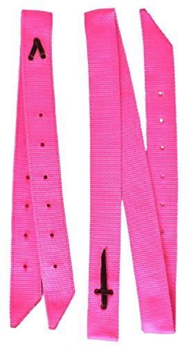 Showman Premium Quality Nylon Off Billet and Tie Strap Set. 2ply Premium Webbed Nylon (Red)