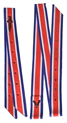 Showman Premium Quality Nylon Off Billet and Tie Strap Set. 2ply Premium Webbed Nylon (Red)