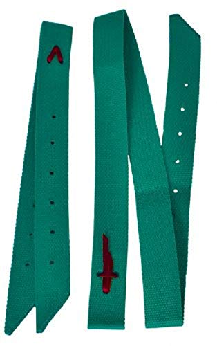 Showman Premium Quality Nylon Off Billet and Tie Strap Set. 2ply Premium Webbed Nylon (Red)