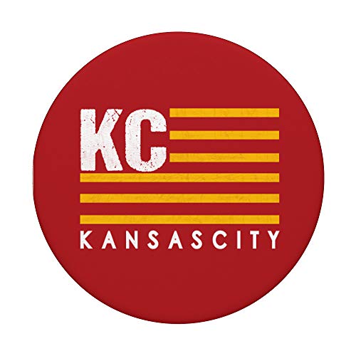 KC Red & Yellow Kansas City USA Flag Kc Red American Flag Kc PopSockets Swappable PopGrip