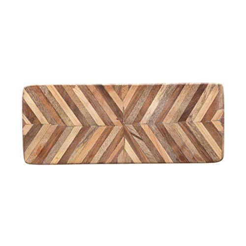 Creative Co-Op Mango Wood Cheese Chevron Pattern Cutting Board, 14.5" x 6", Natural