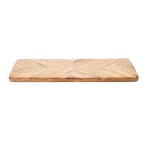 Creative Co-Op Mango Wood Cheese Chevron Pattern Cutting Board, 14.5" x 6", Natural