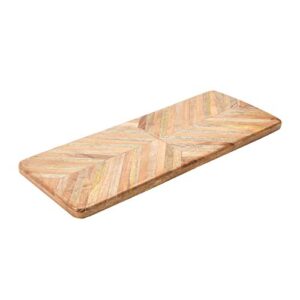 Creative Co-Op Mango Wood Cheese Chevron Pattern Cutting Board, 14.5" x 6", Natural