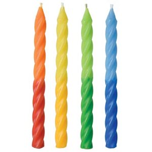 spiral candles 3.25" | rainbow | 12ct
