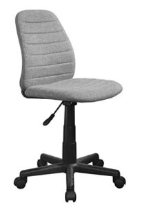 urban shop padded fabric high back rolling home office chair, grey