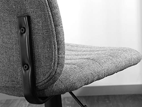 Urban Shop Padded Fabric High Back Rolling Home Office Chair, Grey