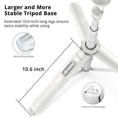 ATUMTEK 51" Selfie Stick Tripod, All in One Extendable Phone Tripod Stand with Bluetooth Remote 360° Rotation for iPhone and Android Phone Selfies, Video Recording, Vlogging, Live Streaming, White