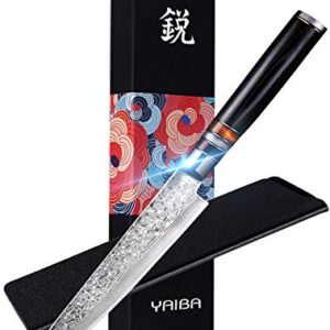 Utility Chef Knife 6 Inch Chef knife Japanese Damascus Utility Kitchen Knife Japanese Paring Knife Damascus Steel High Carbon 67-Layer Ultra Sharp Kitchen Meat Cutting Gyuto Chef Knife [Gift Box]