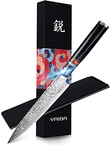 Utility Chef Knife 6 Inch Chef knife Japanese Damascus Utility Kitchen Knife Japanese Paring Knife Damascus Steel High Carbon 67-Layer Ultra Sharp Kitchen Meat Cutting Gyuto Chef Knife [Gift Box]