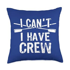 awesome rowing crew shop funny rowing crew gift-rower coxswain sculler throw pillow, 18x18, multicolor