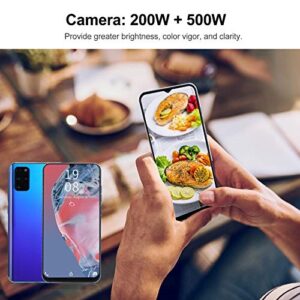 Unlock Smart Phone, 7.2in for Waterdrop Screen Dual Cards Dual Standby Smartphone 1+16GB QuadCore Moblie Phone 2MP 5MP Autofocus Double Cameras(Blue)