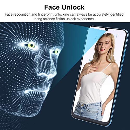 Unlock Smart Phone, 7.2in for Waterdrop Screen Dual Cards Dual Standby Smartphone 1+16GB QuadCore Moblie Phone 2MP 5MP Autofocus Double Cameras(Blue)