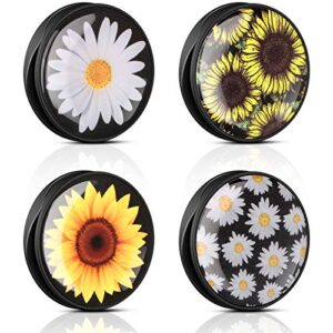 konohan 4 pieces flower expanding stand holder daisy and sunflowers finger stand holders foldable expanding stand holder phone grip socket holder for most phone cases and tablets