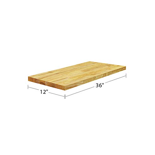 BenchPro Floating Shelf Wall Mounted Solid Butcherblock Shelf 12" Depth x 36" Length x 1" Thick