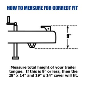 Trailer Tongue Cover - 28" x 14" - Protection from Ice, Snow, Rain - Trailer Lock Cover