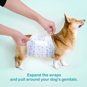 Pet Soft Disposable Male Dog Wraps - Dog Diapers for Male Dogs, Puppy Diapers 48pcs XSmall
