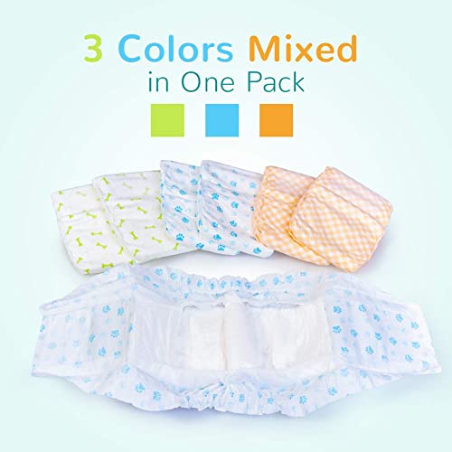 Pet Soft Disposable Male Dog Wraps - Dog Diapers for Male Dogs, Puppy Diapers 48pcs XSmall