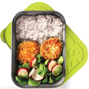 tavva stainless steel food containers with lids 23 oz - stainless steel lunch container - premium metal snack container, leakproof lunch box with silicone lids, reusable sandwich container
