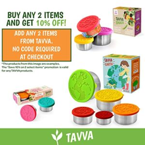 TAVVA Stainless Steel Food Containers with Lids 23 oz - Stainless Steel Lunch Container - Premium Metal Snack Container, Leakproof Lunch Box with Silicone Lids, Reusable Sandwich Container