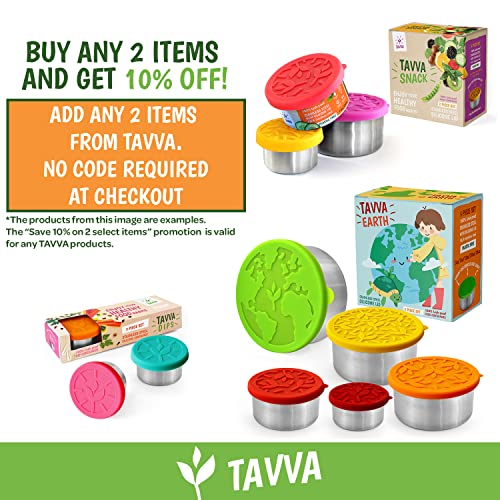 TAVVA Stainless Steel Food Containers with Lids 23 oz - Stainless Steel Lunch Container - Premium Metal Snack Container, Leakproof Lunch Box with Silicone Lids, Reusable Sandwich Container