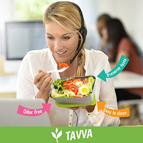 TAVVA Stainless Steel Food Containers with Lids 23 oz - Stainless Steel Lunch Container - Premium Metal Snack Container, Leakproof Lunch Box with Silicone Lids, Reusable Sandwich Container