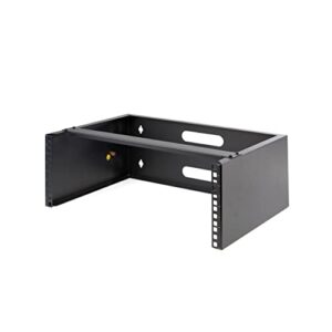 startech.com 4u wall mount network rack - 14 inch deep (low profile) - 19" patch panel bracket for shallow server and it equipment, network switches - 44lbs/20kg weight capacity, black (wallmount4)