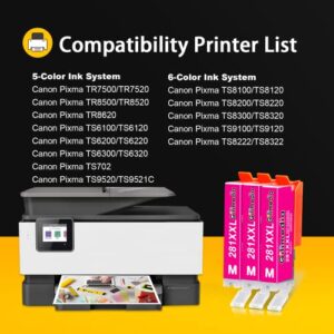 GILIMEDIA Compatible 281XXL Magenta Ink Cartridges Replacement for Canon 280 281 Magenta PIXMA TR8620 TR8620a TR8520 TS9120 TS8220 TR7520 TS6320 TS6120 TS6220 TS8120 TS8320 Printer