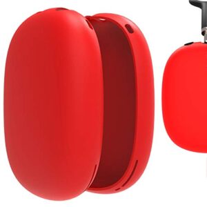 geekria silicone skin cover for airpod max headphones, scratch protection case/earpieces cover/headset speakers skin protector (red)