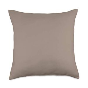 vine mercantile simple chic solid color neutral dark greige earth tone throw pillow, 18x18, multicolor