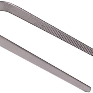 Dzrige 7.1 Inch Stainless Steel Tweezers Feeding Tongs for Aquarium Fishtank Reptile Lizards Gecko Spider - Straight and Curved (2Pcs)