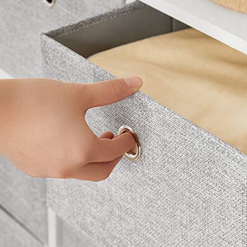 SONGMICS Storage Chest Dresser 5 Fabric Drawers Closet Apartment Dorm Nursery, 33.5 x 11.8 x 27.6 Inches, Light Gray