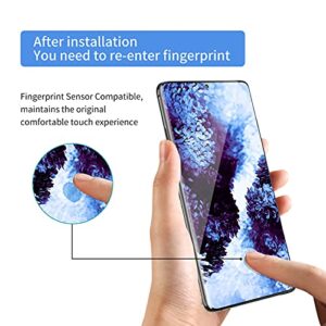 AACL Screen Protector for Samsung Galaxy S21 Ultra 5G,6.8 Inch,Curved Tempered Glass,Compatible with Ultrasonic Fingerprint Scanner,2 Pack,Black