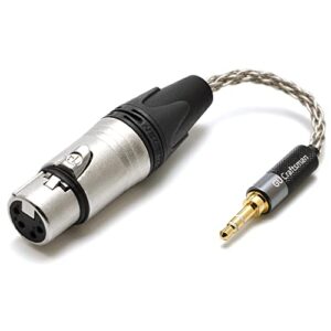 gucraftsman 3.5mm stereo male to 4 pin xlr balanced female portable headphone adapter cable 6n single crystal silver headphone jack convert cable for audio players with 3.5mm ports