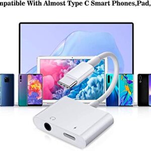 USB C to 3.5mm Jack Headphone Aux Audio Adapter Type C Fast Charging Dongle Converter USBC Earphone Adapter for Google Pixel 4 4XL 3 3XL 2 2XL, iPad Pro 2020 2019 2018, Samsung Note 10/S20 and More