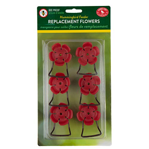 Perky-Pet 91RF Replacement Red Hollyhock Flower Ports & Perches-6 Pk