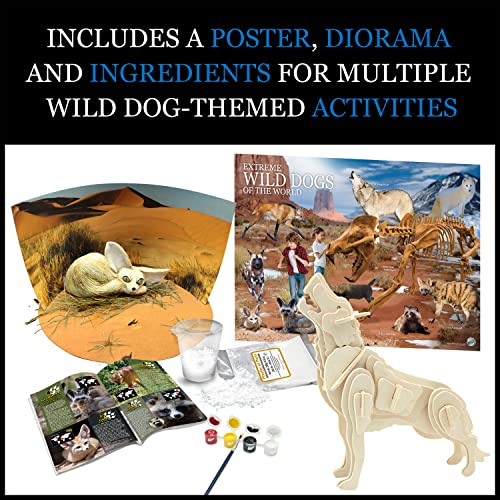 WILD ENVIRONMENTAL SCIENCE Extreme Wild Dogs of The World - for Ages 6+ - Create and Customize Models and Dioramas - Study The Most Extreme Animals