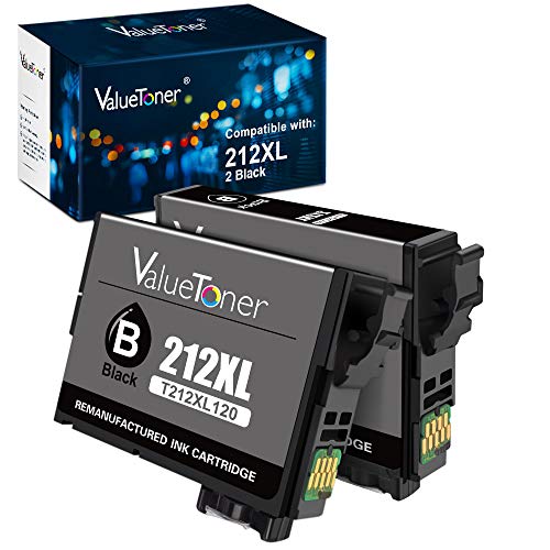 Valuetoner Remanufactured Ink Cartridge Replacement for Epson 212 XL 212XL T212 XL Used to Expression XP 4105 XP 4100 Workforce WF 2830 WF 2850 Printer (Black, 2-Pack)