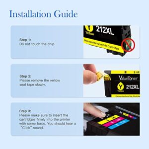 Valuetoner Remanufactured Ink Cartridge Replacement for Epson 212 XL 212XL T212 XL Used to Expression XP 4105 XP 4100 Workforce WF 2830 WF 2850 Printer (Black, 2-Pack)