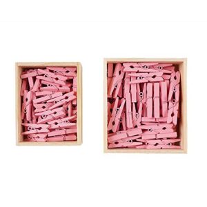 dcraftsupply 50 pcs mini craft clothespins wood 1" multi color wooden peg photo paper clothespin craft clips party favor