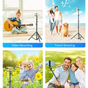 [𝗕𝗲𝘀𝘁 𝗤𝘂𝗮𝗹𝗶𝘁𝘆] 67" Phone Tripod, 𝗦𝘁𝘂𝗿𝗱𝘆 & 𝗣𝗼𝗿𝘁𝗮𝗯𝗹𝗲 iPhone Tripod Stand with Remote, Selfie Stick Tripod for Cell Phone Tripod for iPhone 14 Pro Max Plus 13 Samsung All Phones