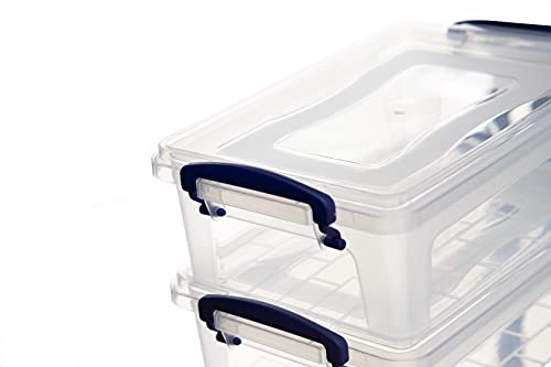 Superio 22 Qt Clear Plastic Storage Bins with Lids and Latches, Organizing Containers, Stackable Plastic Tote for Household, Garage, School, and Office, 2 Pack